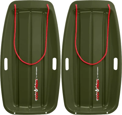 Retrospec Retrorider Plastic Toboggan Sled – Hard-Bottom Snow Sled with Pull Rope, Cold-Resistant Coating, Available in 35-inch and 48-inch for Kids & Adults