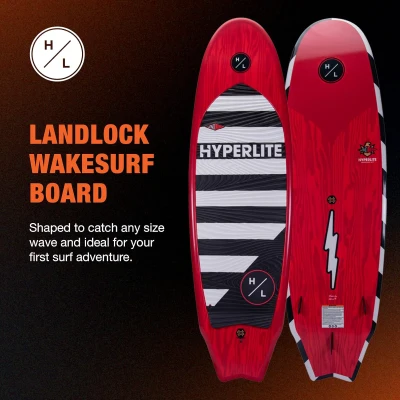 Hyperlite Landlock Longboard Wakesurf — Forgiving, Longboard-Style Wakesurf for Beginners and Intermediate Riders