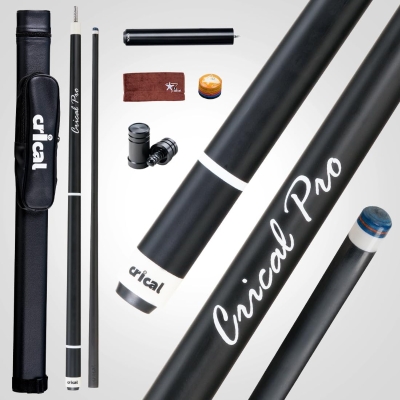 CRICAL 58-inch Carbon Fiber Pool Cue Set – CL-Pro1 Complete Kit with Matte Finish, 3/8×8 Joint and 12.5mm Tip