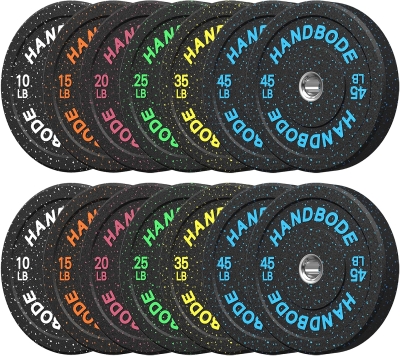 2-Inch Olympic Bumper Plate Kit — High-Bounce Colored Rubber Plates for Strength Training (45/100/160/190/260/300 lb Selections)