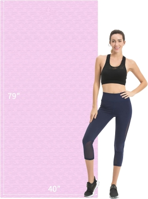 Hatha Extra-Long TPE Yoga Mat 79"" x 40"" x 1/2"" Thick — Non-Slip Exercise & Fitness Mat