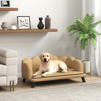PawHut Pearl Pet Sofa for Medium/Large Dogs with Cushion, Coffee