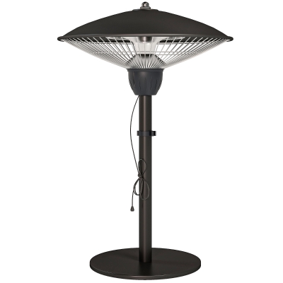 Outsunny 1500 W Electric Patio Heater with Tip-Over Protection, Outdoor Heater with Pull Switch, Black