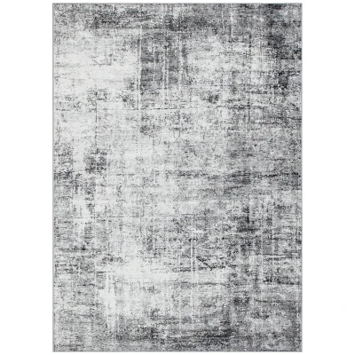 HOMCOM Area Rug for Living Room 8x10, Modern Abstract Machine Washable Rug, Non-Slip Carpet for Bedroom, Dining Room, Grey