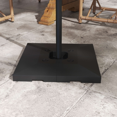 Outsunny 4 Pieces Base Weight Stand, Heavy Duty Square Offset Cantilever Umbrella Stand Weighted Base, Total 264Lbs Sand/ 176Lbs Water Filled
