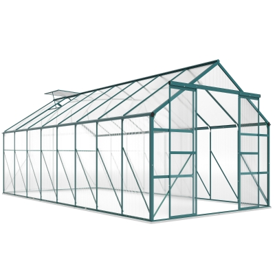 Outsunny 16' x 8' Walk-in Greenhouse Kit with Adjustable Vent, Clear