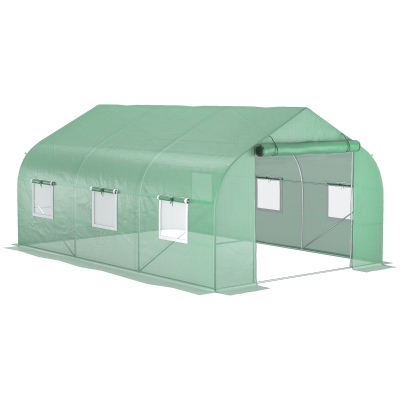 Outsunny 11.5' x 10' Walk-In Tunnel Greenhouse, Deep Green