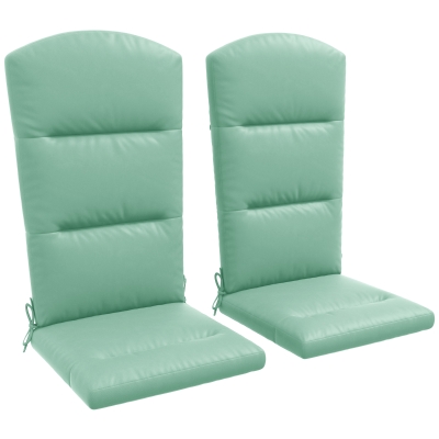 Outsunny Patio Chair Cushions for Adirondack Chair Replacement Cushions with Back and Ties, Set of 2, Green