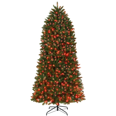 HOMCOM 9ft Prelit Christmas Tree with LEDs, Smart App, Hinged, Easy Assembly