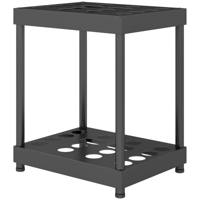 Outsunny Garden Tool Storage Rack, Up to 16 Tools, Heavy-Duty Metal Yard Tool Organizer for Garage Organization and Storage