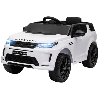Qaba Land Rover Discovery Sport Licensed 12V Ride on Car w/ Remote, Soft Start, LED Lights, Music Horn, White