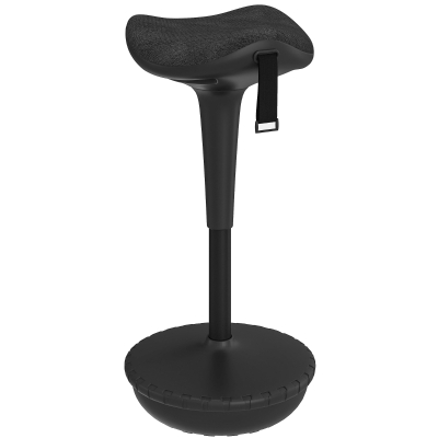 HOMCOM Swivel Standing Desk Chair, Adjustable Active Ergonomic Standing Stool, Backless Wobble Stool Chair, Black