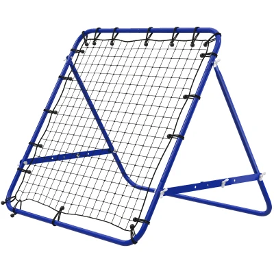 HOMCOM Volleyball Rebounder Net Football Training Aid Kickback Target Play Blue