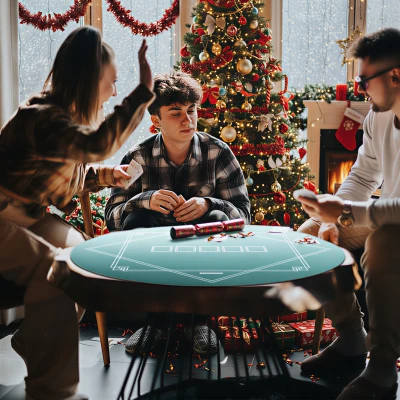 Poker Mat Φ23.6" x 0.2" D Dark Green