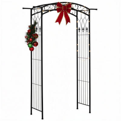 Outsunny 7Ft Metal Garden Arch Trellis for Climbing Vines