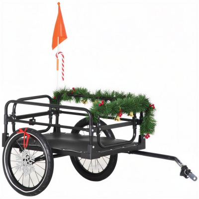 Aosom Bike Cargo Trailer with Suspension, 16'' Wheels, 88 lbs