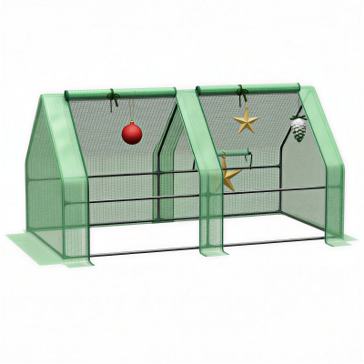 Outsunny 6' x 3' Portable Mini Greenhouse, UV PE Cover, Green