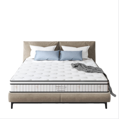 10'' Full Memory Foam Hybrid Mattress with Pocket Springs, Mattress Pad with Compressed and Vacuum-Sealed, 54'' L x 75'' W x 10'' H, White