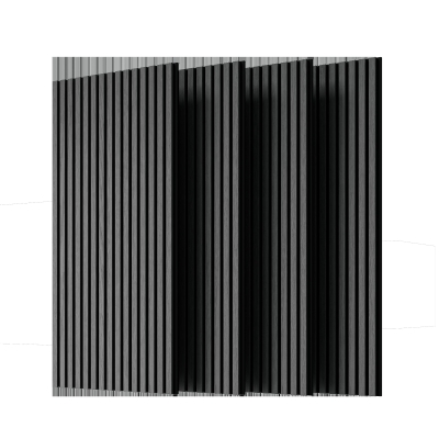 4-Pack Wood Slat Acoustic Wall Panels with MDF & High-Density Polyester, Gray