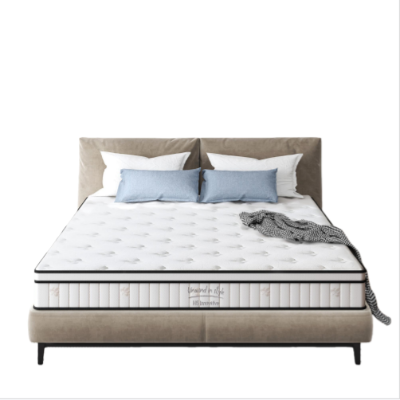 Twin Mattress Cushion with Memory Foam and Pocket Springs, Mattress Pad with Vacuum-Compressed Easy Setup, 39'' L x 75'' W x 8'' H, White