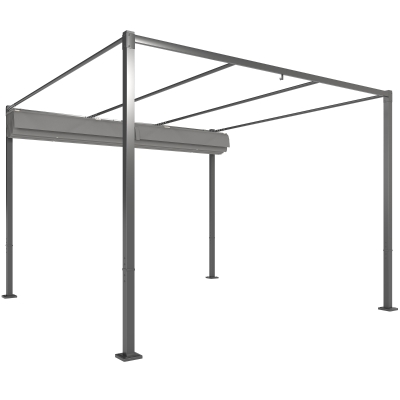 Outsunny 10' x 10' Outdoor Gazebo, Retractable Pergola Canopy with Magnetic Fixture, UPF30+ Metal Pergola Kit, Grey