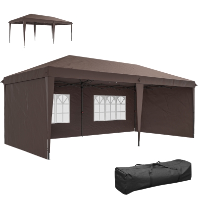 Outsunny 10' x 20' Pop Up Canopy Tent, Instant Gazebo with 4 Walls