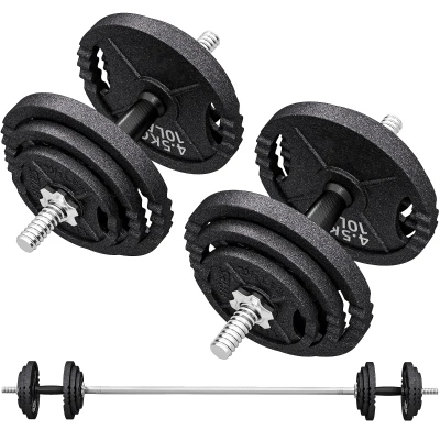 Soozier Adjustable Dumbbell Set, 2 in 1 Weights Dumbbells Set for Home Gym, 112lb Free Weights with Non-Slip Grip