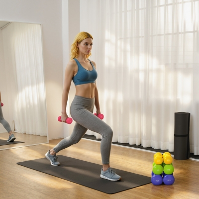 Soozier 44lbs Hex Dumbbell Set, Hand Weights Fitness Dumbbells for Home Gym Strength Training, Multi-Colour