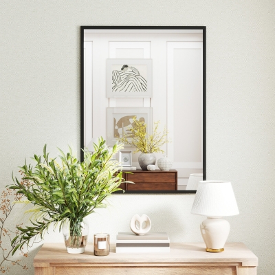 HOMCOM 30" x 40" Bathroom Mirror for Wall, Rectangular Mirror for Living Room, Bedroom, Entryway, Black