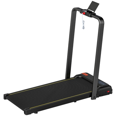 Soozier Foldable Walking Pad Treadmill with Incline & Remote, LED Display