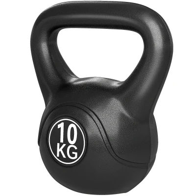 Soozier 22lb Fitness Kettlebell, Plastic Exercise Weight, Weightlifting Tools with Sand, Handle, Noise Reduction for Home, Gym