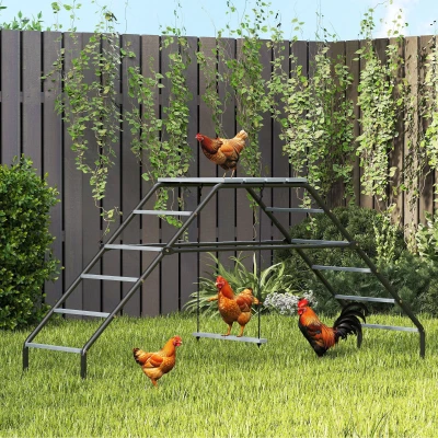 PawHut Chicken Coop Swing with 10 Adjustable Roosting Bars