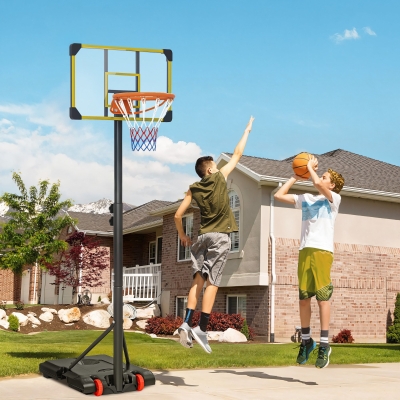 Soozier Portable Basketball Hoop, 6ft-7ft Height Adjustable with Wheels