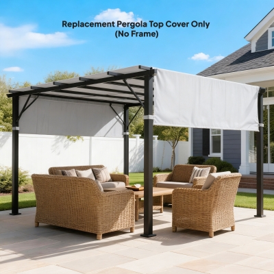 Outsunny 2 Pcs UV Protection Pergola Replacement Canopy, Pergola Shade Cover, Easy to Install, for 10' x 10' Pergola, Light Grey