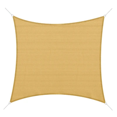 Outsunny 10ft x10ft Square Canopy Sun Shade Sail Garden Cover UV Protector Outdoor Patio Lawn Shelter with Carrying Bag Sand