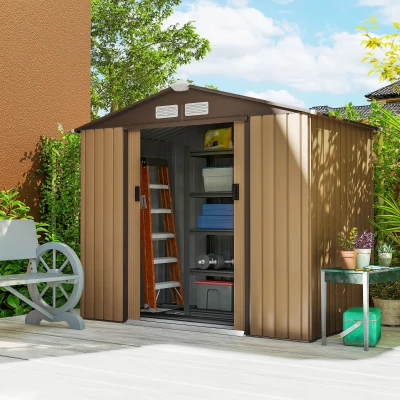 Garden Storage Shed 83.75"L x 51.25"W x 72.75"H Yellow