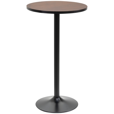 HOMCOM Round Bar Table 41 Inch Height, Industrial High Bistro Table with Metal Base and Elm Wood Top, Bar Height Table for Kitchen, Pub, Breakfast Area