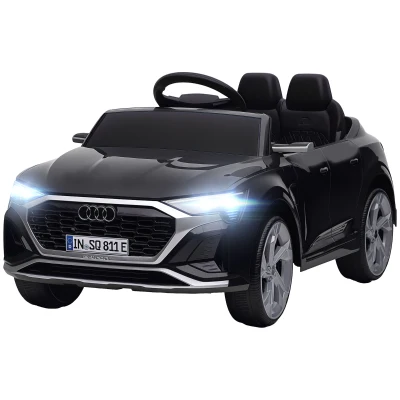 Qaba 12V Battery Powered Kids Electric Car, Audi Q8 etron Sportback Licensed Ride on Car w/ Remote Control, Black