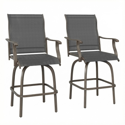 Garden Bar Chair Set 23.5" x 27.25" x 47.75" Black