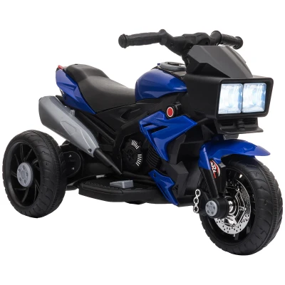 Aosom Kids Electric Pedal Motorcycle Ride-On Toy 6V Battery Powered w/ Music Horn Headlights Motorbike for Girls Boy Blue