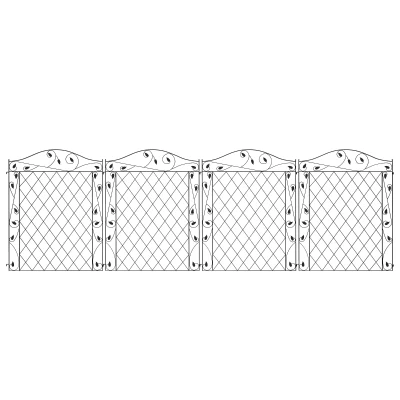 Outsunny Outdoor Metal Garden Fence Panels, Border Edging for Yard, Patio, 4 Pack, Wavey Vines