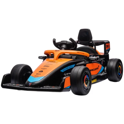 Qaba 12V Electric Car for Kids with Suspension, Music, MP3, Remote Control for 3-5 Years, Orange