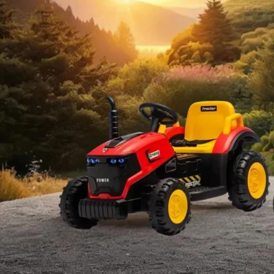 12V Kids Electric Ride-On Tractor with Bluetooth Music, Red