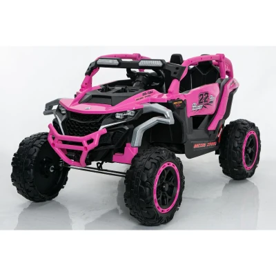 12V 2-Seater Kids Electric UTV Ride-On with Remote Control, Magenta