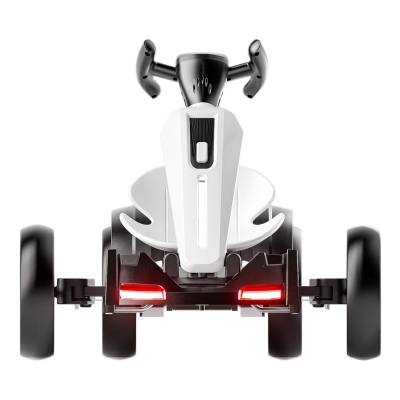 12V Electric Pedal Go-Kart for Kids with Adjustable High-Back Seat, White