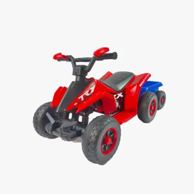6V Battery-Powered Kids Electric ATV Ride-On with Headlights and MP3/USB, Red
