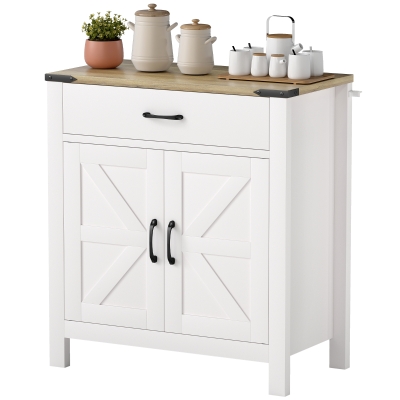 HOMCOM Sideboard Buffet Cabinet, Farmhouse Kitchen Storage Cabinet w/ Drawer and Shelf for Living Room, Entryway