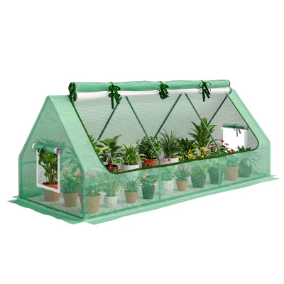 Outsunny Portable Mini Greenhouse with Mesh Windows for Indoor and Outdoor, 94.5" x 35.4" x 35.4", Green