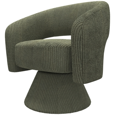 HOMCOM Swivel Upholstered Accent Chair, Modern Living Room Chair, Green
