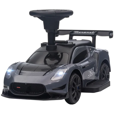 Qaba 6V Maserati GT2 Licensed Electric Car for Kids, Ride on Car with Under Seat Storage, LED Headlights Music, Grey